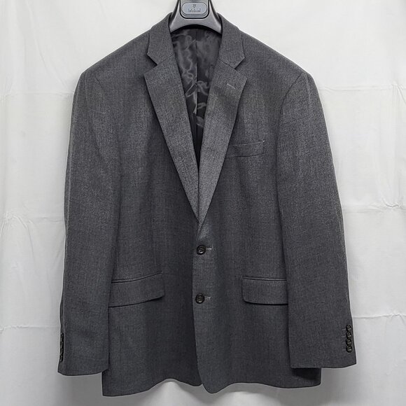 Stafford Mens Merino Wool Sport Coat Blazer Jacket 50R Classic Fit Gray Tweed - Picture 1 of 16